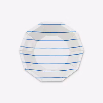 Tallrikar Små - Frenchie Stripe Blå