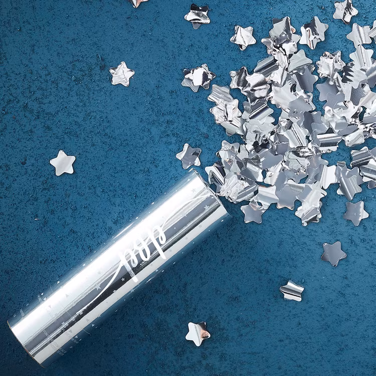 Konfettibomb - Metallic Star Silver