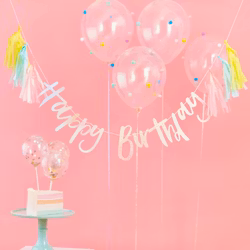 Girlang - Happy Birthday Tassels - Rosa