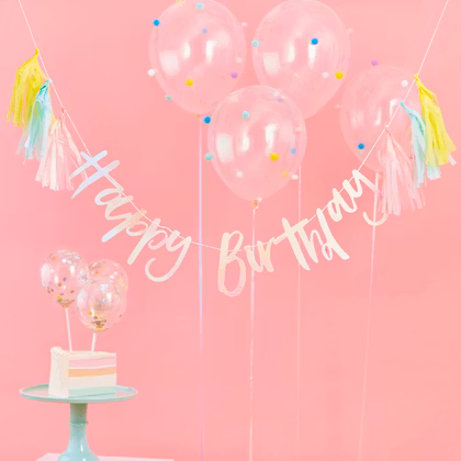 Girlang - Happy Birthday Tassels - Rosa