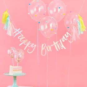 Girlang - Happy Birthday Tassels - Rosa