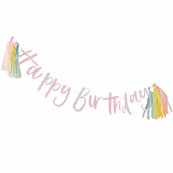 Girlang - Happy Birthday Tassels - Rosa