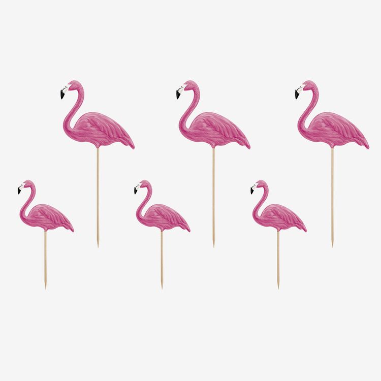 Tårtdekoration - Flamingos