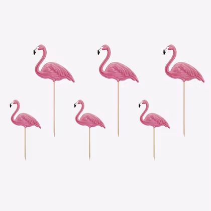 Tårtdekoration - Flamingos