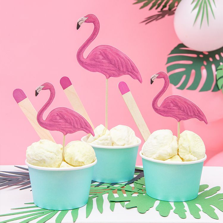 Tårtdekoration - Flamingos