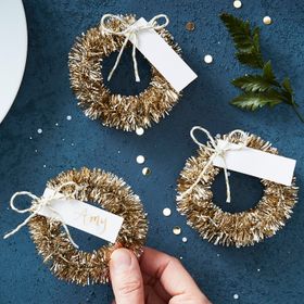 Placeringskort - Rustic Christmas - Guld