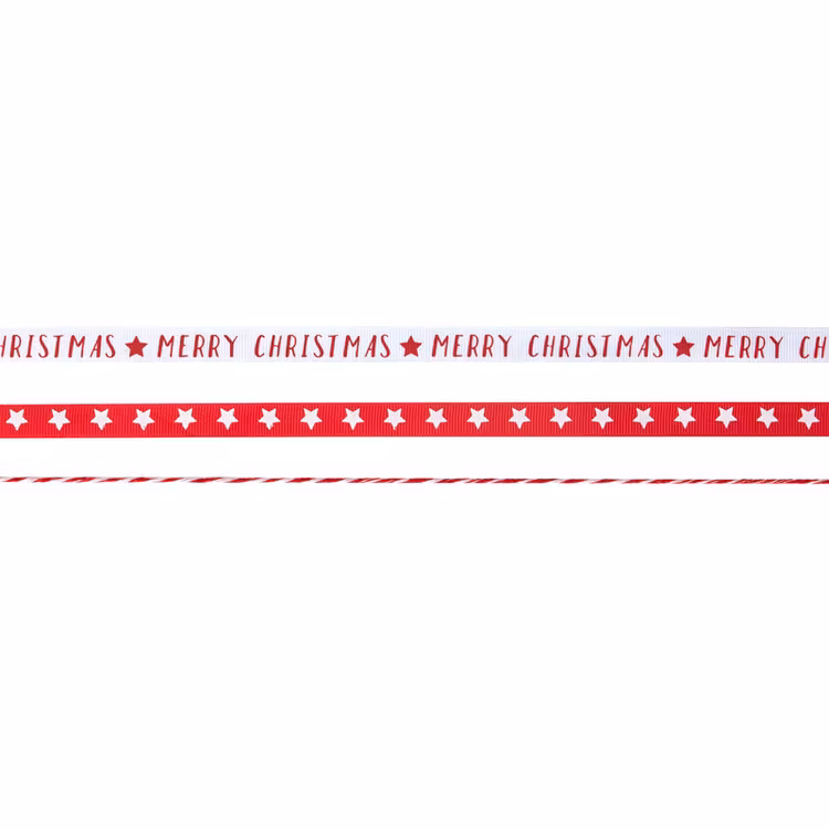 Presentband - Merry Christmas - Röd