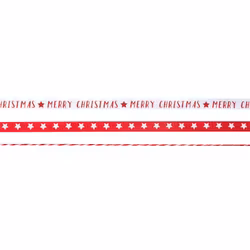 Presentband - Merry Christmas - Röd