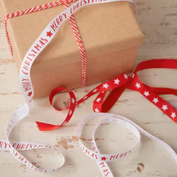 Presentband - Merry Christmas - Röd