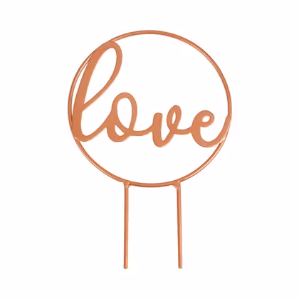 Tårtdekoration - Love - Roséguld