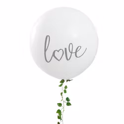Jätteballong - Love - Vit