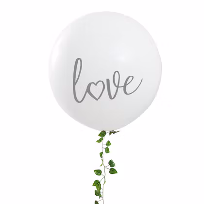 Jätteballong - Love - Vit