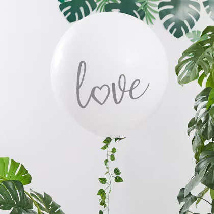Jätteballong - Love - Vit