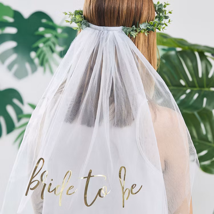 Slöja med Eucalyptuskrans - Bride To Be