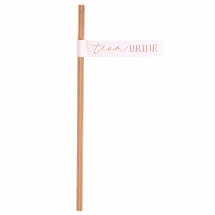 Sugrör - Flagga - Team Bride - Rosé