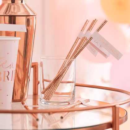 Sugrör - Flagga - Team Bride - Rosé