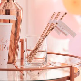 Sugrör - Flagga - Team Bride - Rosé