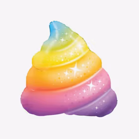 Folieballong - Rainbow Poop Sparkle
