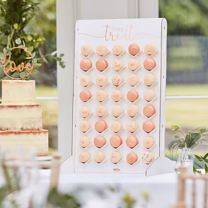 Macaron Stand - Vit/Roséguld