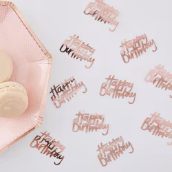 Konfetti - Happy Birthday - Roséguld