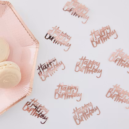 Konfetti - Happy Birthday - Roséguld
