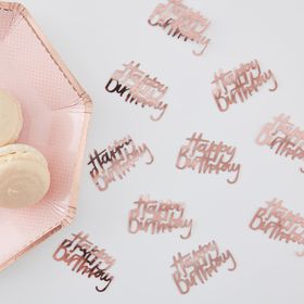 Konfetti - Happy Birthday - Roséguld