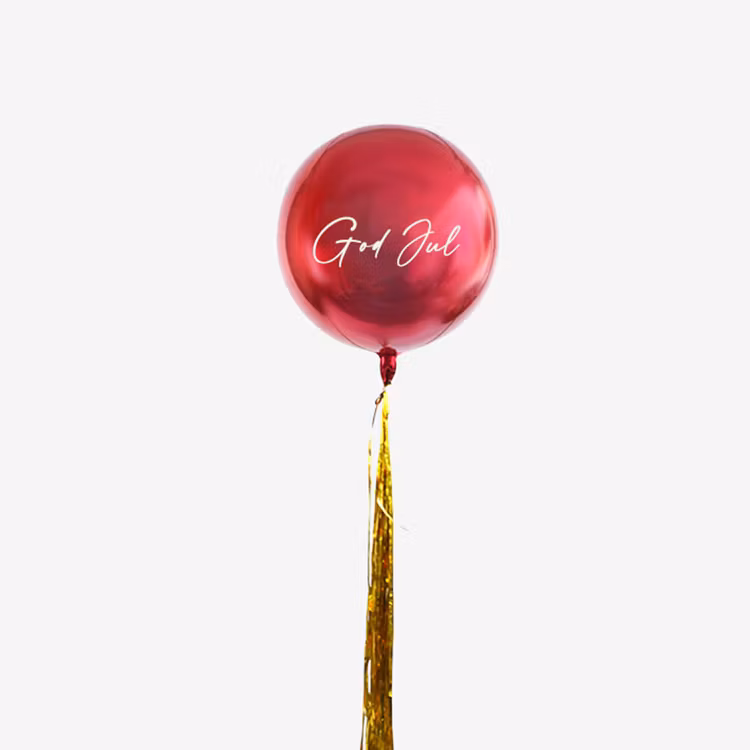 Ballongbukett - God Jul Röd