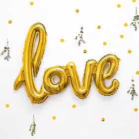 Folieballong - Love - Guld