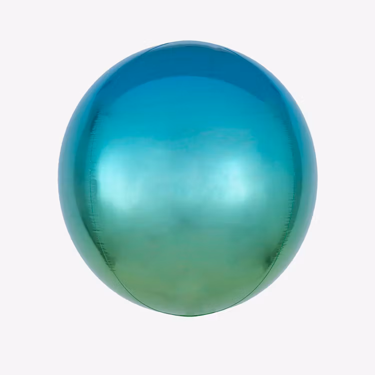 Heliumfylld Folieballong - Orbz Ombre Blue & Green