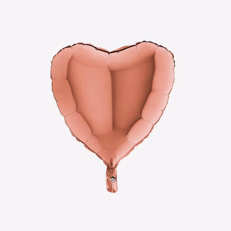 Heliumfylld Folieballong - Hjärta Rosé