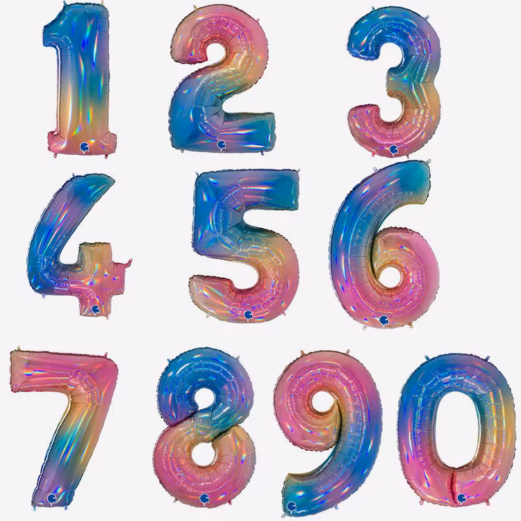 Heliumfyllda Sifferballonger - Rainbow