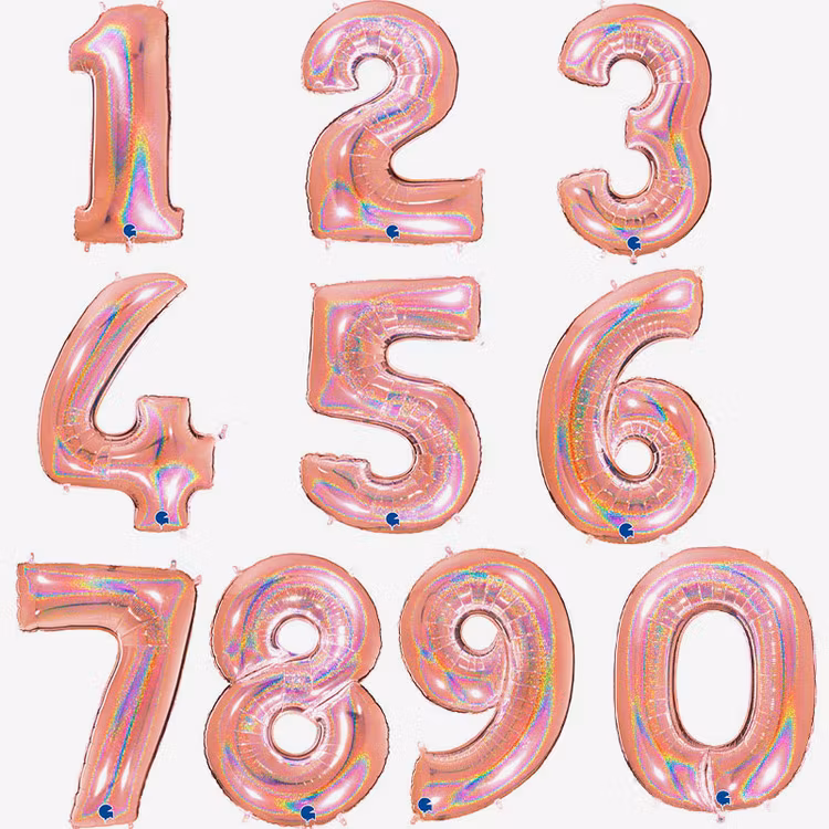 Heliumfyllda Sifferballonger - Roséglitter
