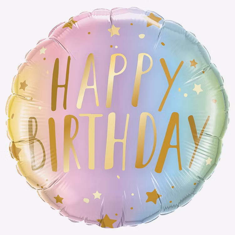 Ballongpost  - Happy Birthday Ombre