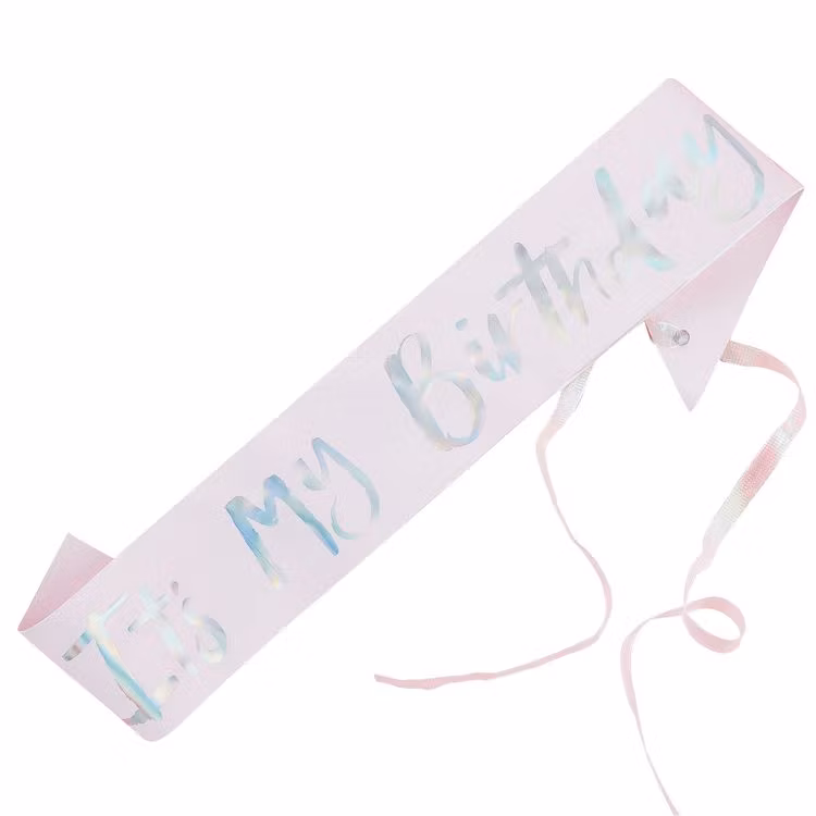 Sashband - It's my  Birthday - Pastellrosa