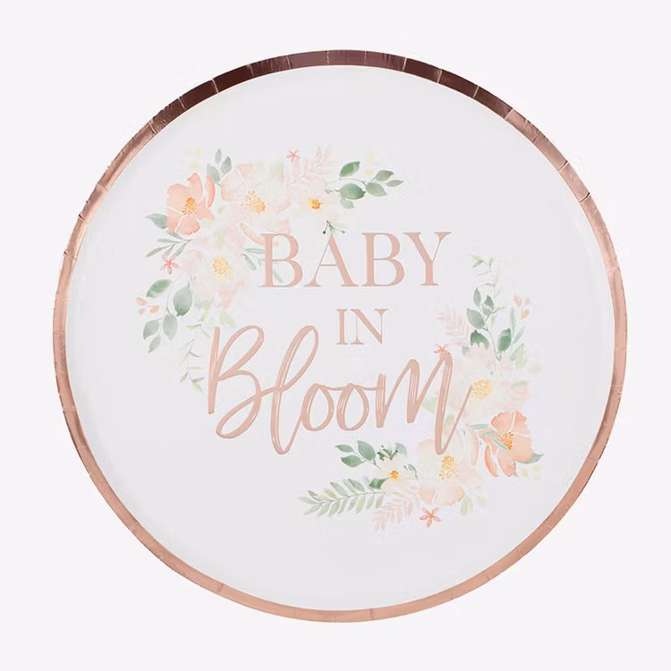 Tallrikar - Babyshower - Baby in Bloom