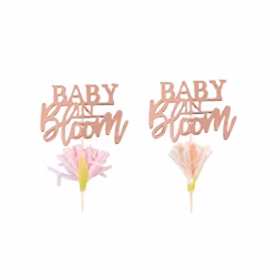 Cupcake toppers - Baby in Bloom - Rosé
