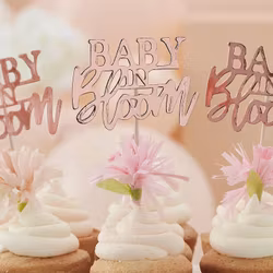 Cupcake toppers - Baby in Bloom - Rosé