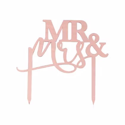 Cake topper - Mr & Mrs - Rosé