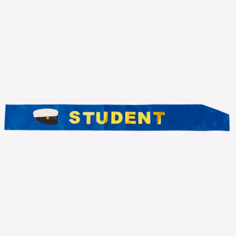 Sashband - Student - Blå/glud