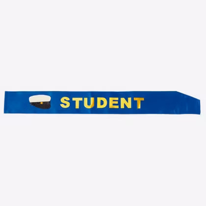 Sashband - Student - Blå/glud