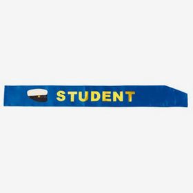 Sashband - Student - Blå/glud