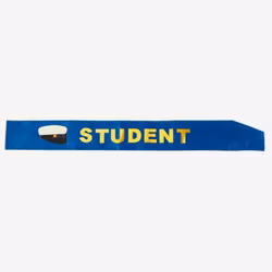 Sashband - Student - Blå/glud
