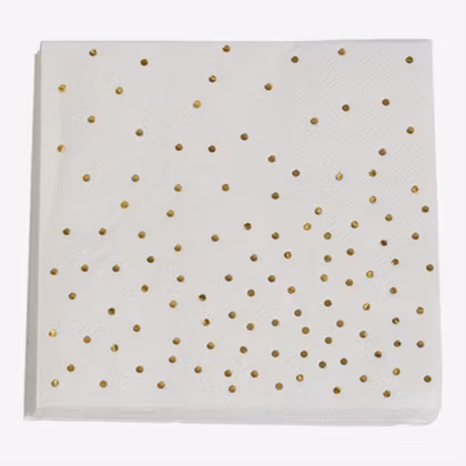 Servetter - Dots - Guld
