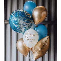 Ballongbukett - Personlig Marble Blue