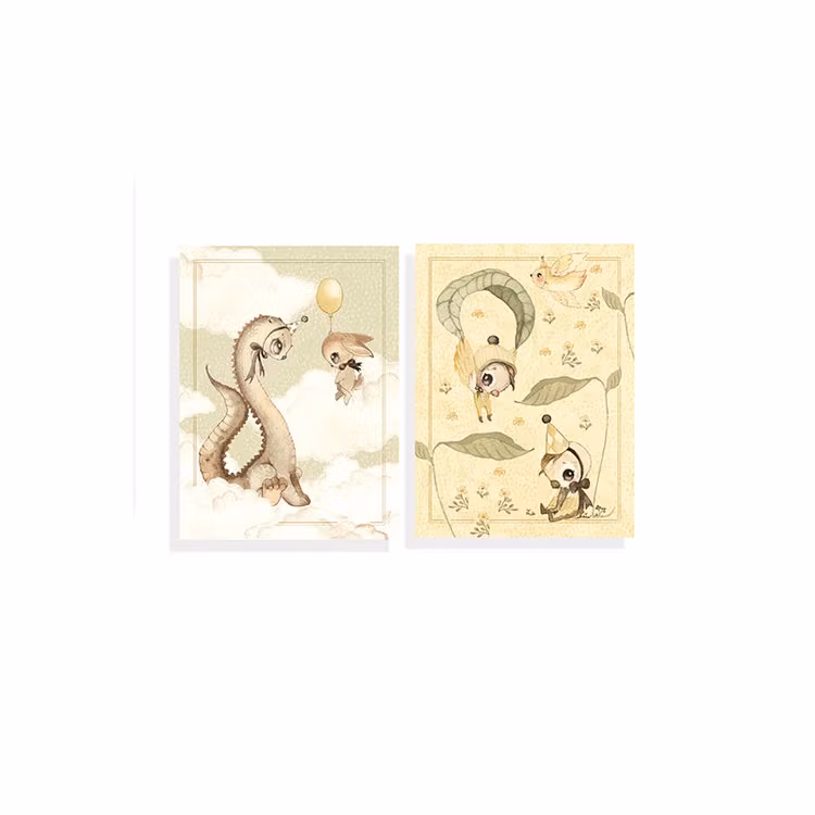 2-pack kort Dino & Friends -  Mrs Mighetto