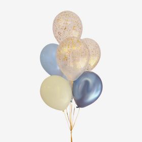 Ballongbukett - Student - Blue & Ivory