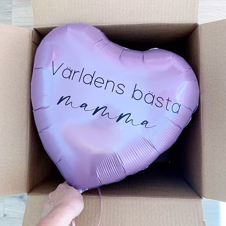 Ballongpost - Personlig Hjärtballong Mors Dag
