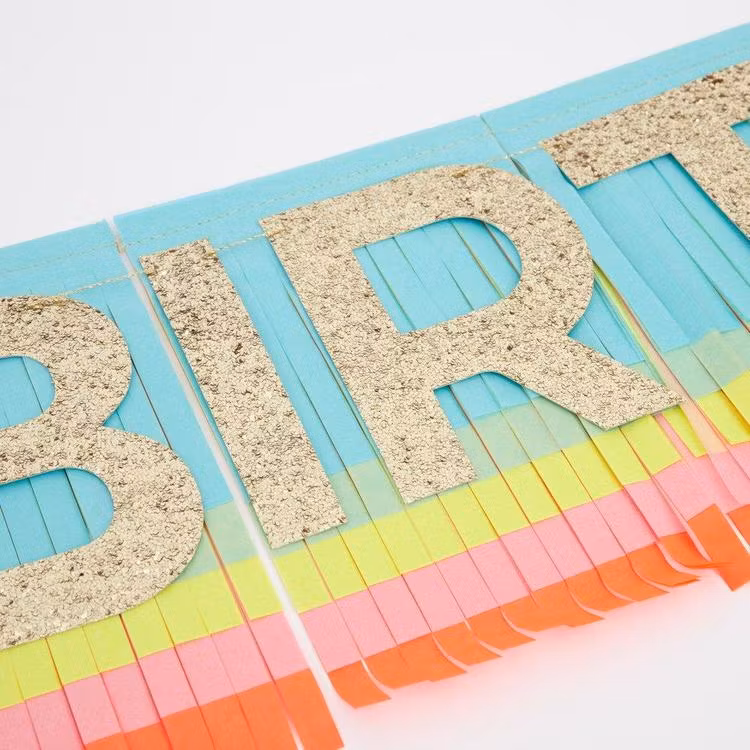 Girlang - Happy Birthday - Rainbow Fringes