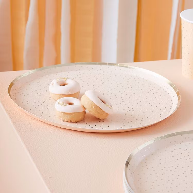 Tallrikar - Polka Dots - Peach Gold