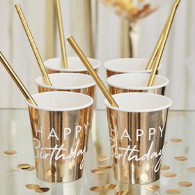 Muggar - Happy Birthday - Guld